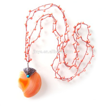 Boho main Crochet Big Cora collier de perles en agate